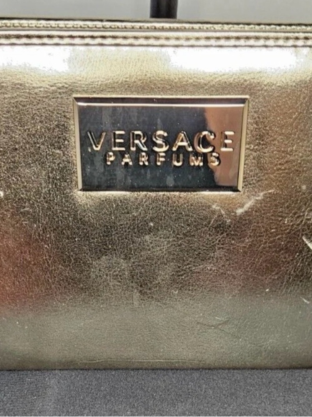 Versace Parfum Zip Around Gold Wallet Clutch Size Medium
